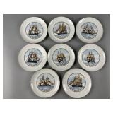 Lot of Decorative Tall Ships Plates Japan