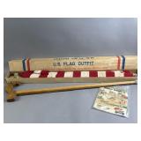 U.S American Flag, Hand-Craved Wooden Cane, & More