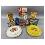 Lot of Vintage Metal, Glass Jars & More
