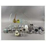Antique/Vintage Glass Ink Wells & Feathers