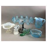Vtg Opalescent Decorative Glass Hobnail & More