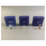 3 Swarovski Crystal Figurine W/Original Box