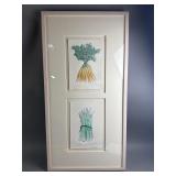 Signed/Framed Vtg Vegetable Art Prints