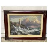 Framed/Signed Conquering the Storms T. Kinkade
