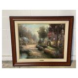 Framed/Signed Cobblestone Lane by T. Kinkade
