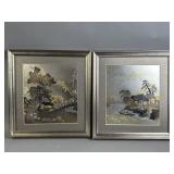 2 Framed Lin-Artï¿½s Chokin Artwork