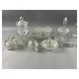 Lot of Vintage Clear Glass Candy Dishes & More