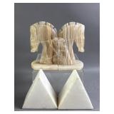 Hand Carved Onyx Horse Bookends & More