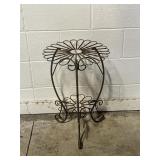 Vtg-style 2 Tiered Metal Wire Plant Stand