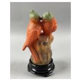 Vintage Tiffin Glass Lovebirds Lamp