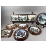 Framed Thomas Kinkade Painted Plates