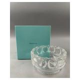 Tiffany & Co. Apple Motif Clear Crystal Bowl