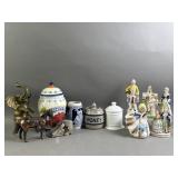 Porcelain Figures, Ceramic Pottery Jars, & More