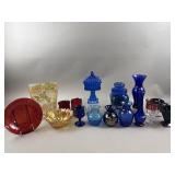 Misc. Vtg Glassware - Cobalt Blue, Pressed & More
