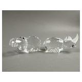 Swarovski Crystal Rhino & Hippo Figurines