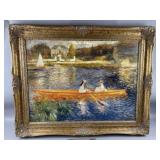 Framed/Signed/# Oil Painting by Renior w/COA