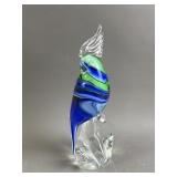 Hand Blown Glass Art Parrot Sculpture