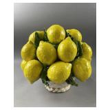 Intrada Italian Majolica Ceramic Lemon Basket