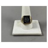 Vintage 14kt Gold Hematite Intaglio Ring