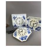 DELFT Blue & White Ceramic Wall Clocks