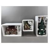 Dept. 56 Village Houses & Christmas Tree W/ Boxes