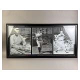 Framed B&W Portraits of Baseball Legends