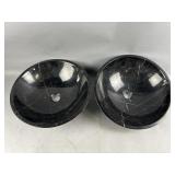 (2) New Black Marble Vessel Sink Basins