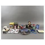 Disney Porcelain Figurines, Painted Plate & More