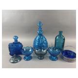 Vintage Blue Glass Lot