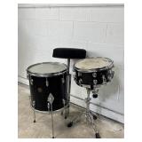 2-Piece Black Drums w/ Chair