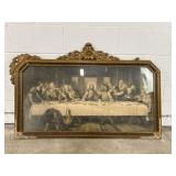 Vintage Ornate Framed Print of "The Last Supper"