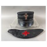 Antique Knights Templar Masonic Kepi Hat & Cover