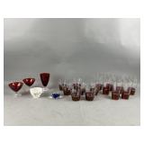 Vintage Federal Cranberry Drinkware Lot