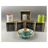 NIB Rae Dunn Mugs, Baking Dish & More