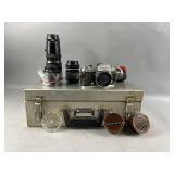 Vtg Nikon 35mm SLR Film Camera, Lenses & More