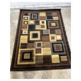 Catalina Area Rug Brown and Black Square Designs
