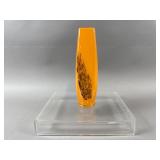 MCM Hand Blown Orange & Brown Vase