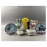 Vtg Shawnee Flared Yellow Pottery Vase & More
