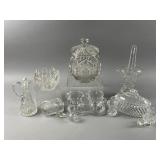 Vintage Clear Pressed Crystal Glass Lot