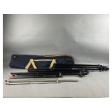 Lot of 5 Tripods and Carrying Case