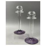 Kosta Boda "Isadora" Art Glass Candlesticks