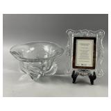 Art Glass Bowl & Waterford Crystal Picture Frame