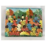 Haitian School Market Painting on Canvas