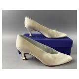 Womenï¿½s Stuart Weitzman White Satin Pumps