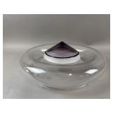 Modernist Glass Chip & Dip Serving Dish