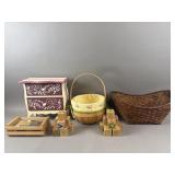 Vintage Wooden Baskets, Wooden Blocks & More