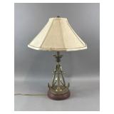 Brass Anchor Lamp With Octagonal Shade