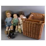 Basket & Vintage Dolls