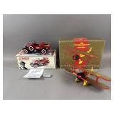Lenox Pedal Car & Aeroshell Biplane Diecast Models