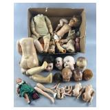 Rare Find Bebe Jumeau Doll Body & Many Dolls Parts